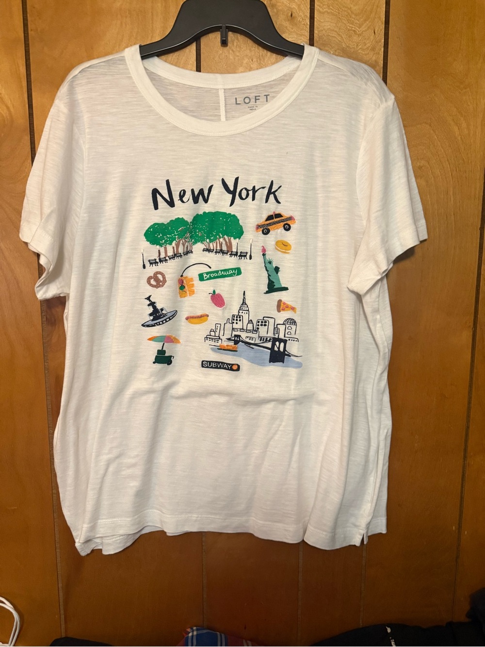 LOFT New York Graphic Tee with Green & Yellow Accents